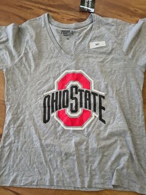 Women's  Ohio State Gray V-Neck T-Shirt